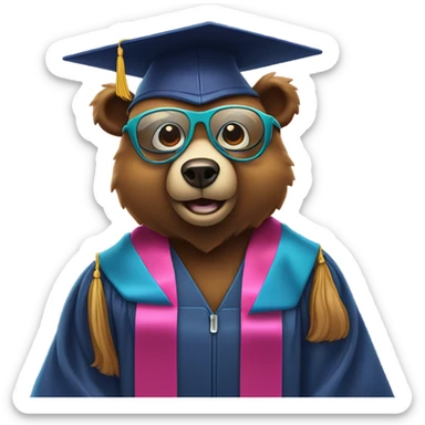 The Kanye west graduation bear sticker