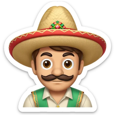 mexican mario bros with a sombrero  sticker