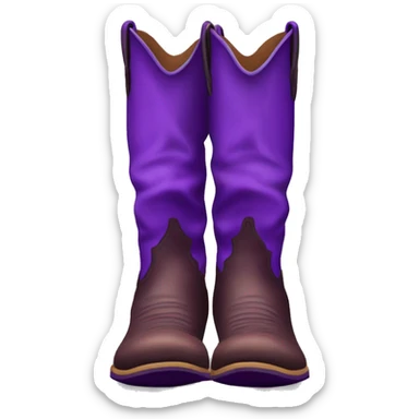 Realistic purple pair of cowgirl boots. sticker