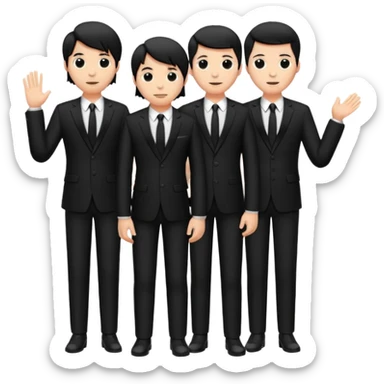 Band members wearing suits  sticker
