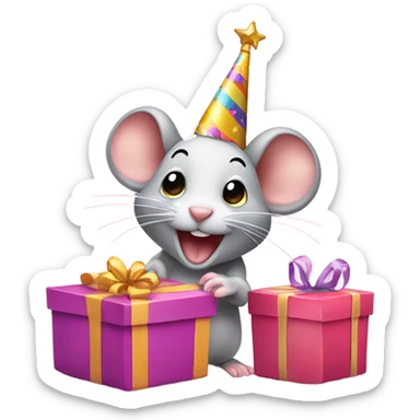 Happy birthday mouse sticker