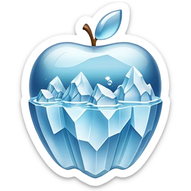 A 3D iceberg in Apple emoji style
 sticker