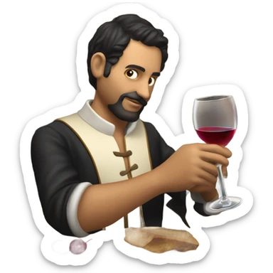 Santiago Vázquez bebiendo vino sticker