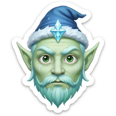 Frost wizard. green face-tattooing. sticker