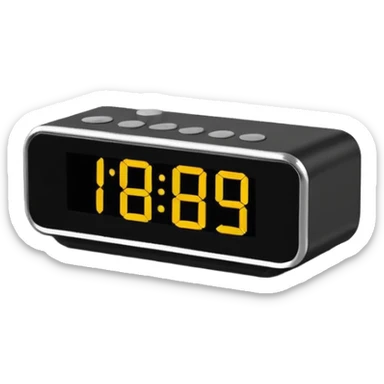 rectangular digital alarm clock sticker