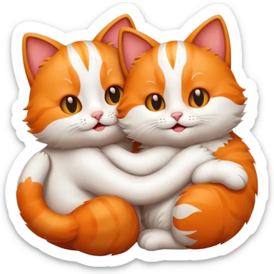 two happy cats in love sticker