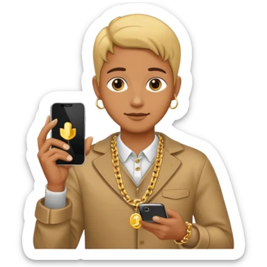 Ninja gold chain on phone sticker