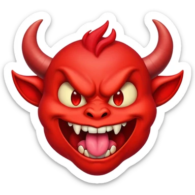 Demon emoji with tongue out  sticker
