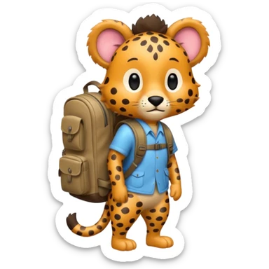  Safari Animal with Backpack  sticker
