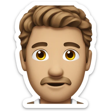 golfing club man with brown hair sticker