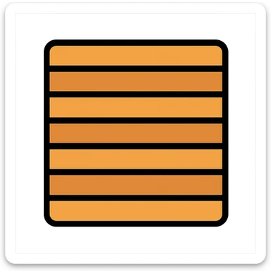 wooden acoustic panel, horizontal grooves, warm wood tone, icon style sticker