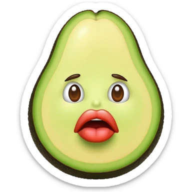 Aguacate con labios grandes sticker