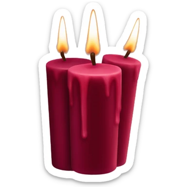 3 Dark red velvet candles sticker