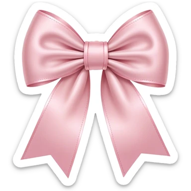 light pink ribbon bow sticker