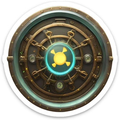  steampunk-frame around clear radar screen with blips sticker