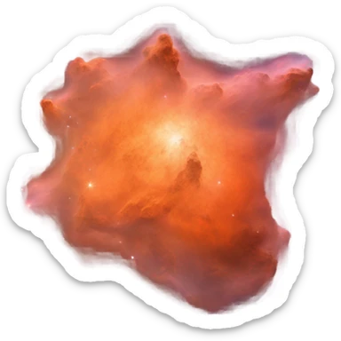 realistic nebula in cosmic space orange sticker