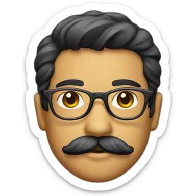 Brazilian designer having mustache sticker