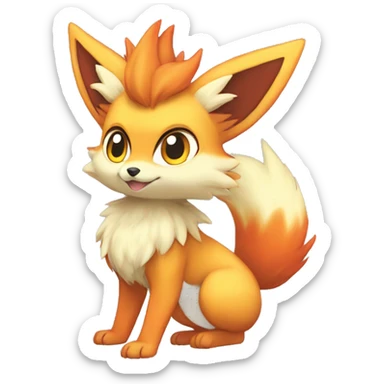  Fennekin-Flareon—Vulpix-Fakemon Full body sticker
