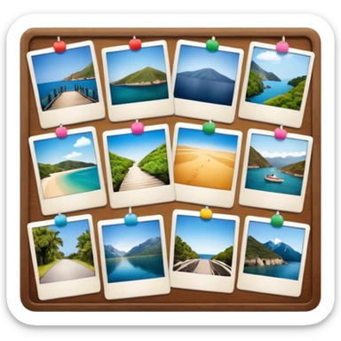 board with 8 polaroid photo sticker