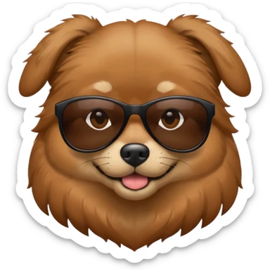dog with total black sunglasses sticker
