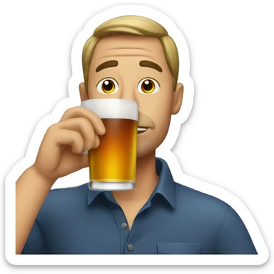 Guy drinking alcohol sticker
