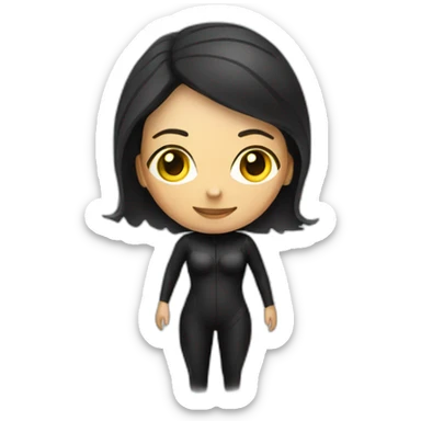 scubadiver woman, with black suit sticker
