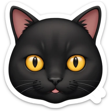 The face of a black cat with a hip frown (thin cheeks, not much hair) sticker
