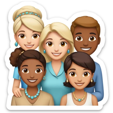 smiling group with accessories sticker