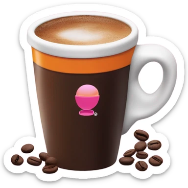 Dunkin donut hot coffee sticker