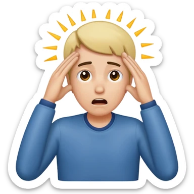 Shocked faint backwards with one hand on forehead sticker