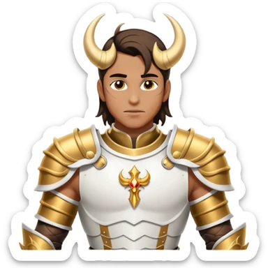 Arcangel san miguel, pisando un demonio sticker