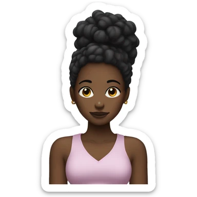 black girl with puffs saying i don't care sticker