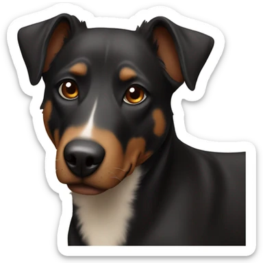 black and brown mongrel dog sticker
