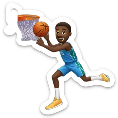 basketball player high jump sticker