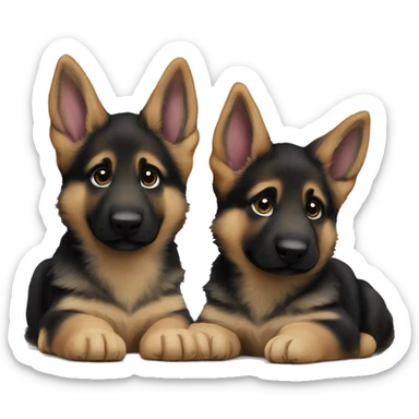 2 German Shepherd puppies sticker