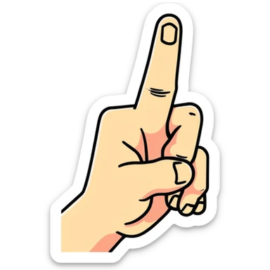 Flipping off  sticker
