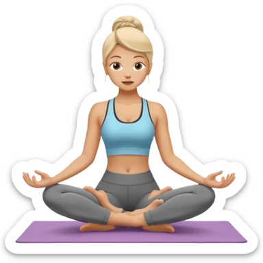 woman burping during yoga practice sticker