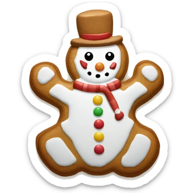 Gingerbread cookie snowman sticker