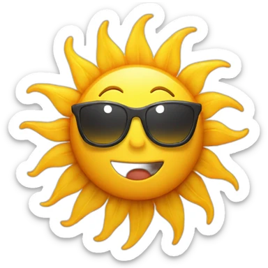 Funny Sun character sticker