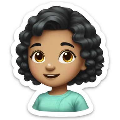 Witty Baby girl with black hair sticker