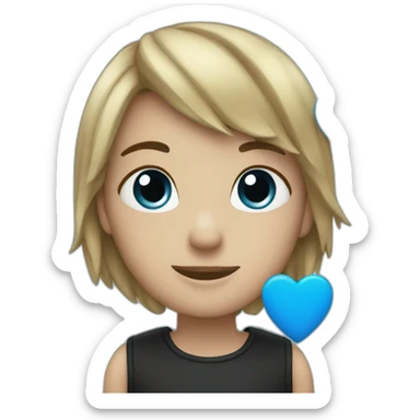 Blue And Black Color Heart sticker