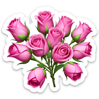 A small bunch of rosebuds, partially closed, symbolizing new beginnings, love, or growth sticker