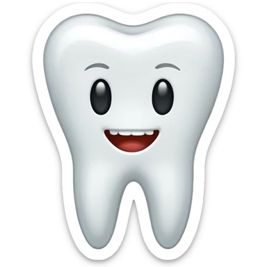Simple picture of a tooth that is just a black outline  sticker