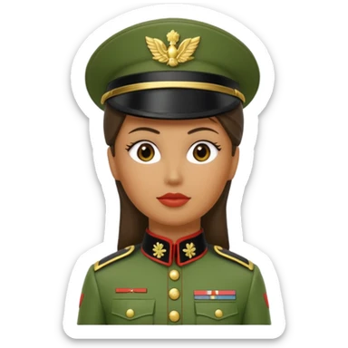 Green toy solider woman sticker