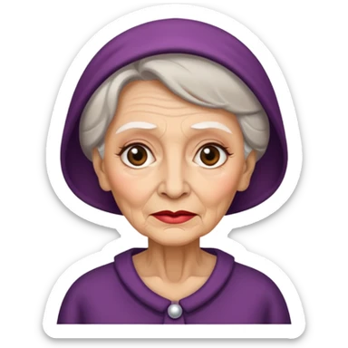 An old woman with a lot of makeup on sticker