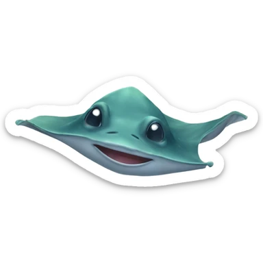 Happy little stingray swimming  sticker