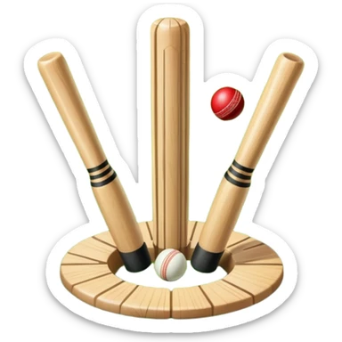 cricket stumps hit by ball sticker