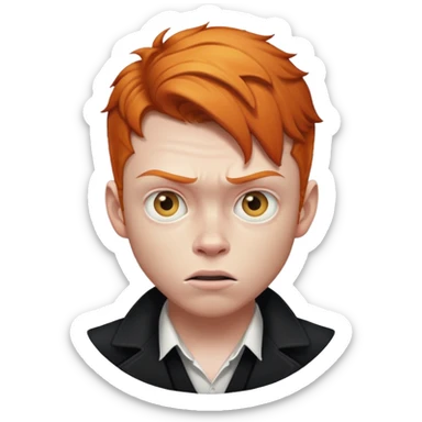 ginger boy acting like a gangster and creepy sticker