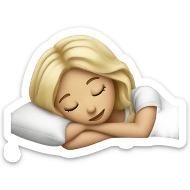 Dirty blonde girl sleeping sticker