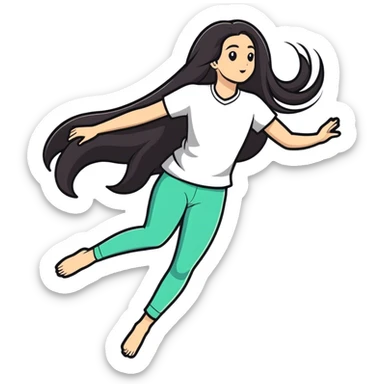 Girl flipping her hair sticker